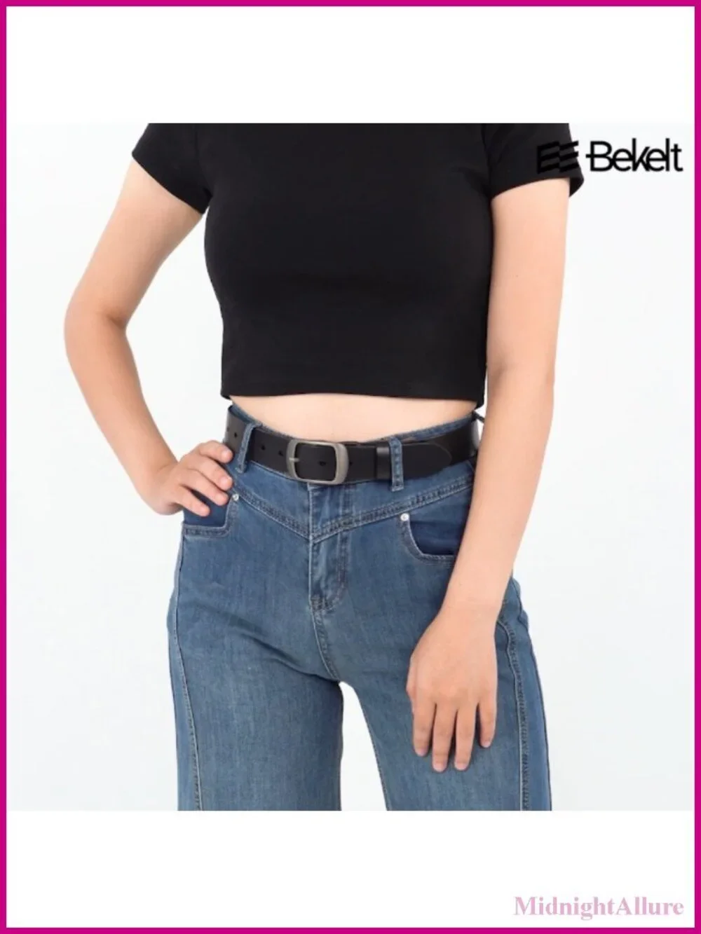 Full Grain Genuine Leather Belt Casual Waist Belt Pin Buckle